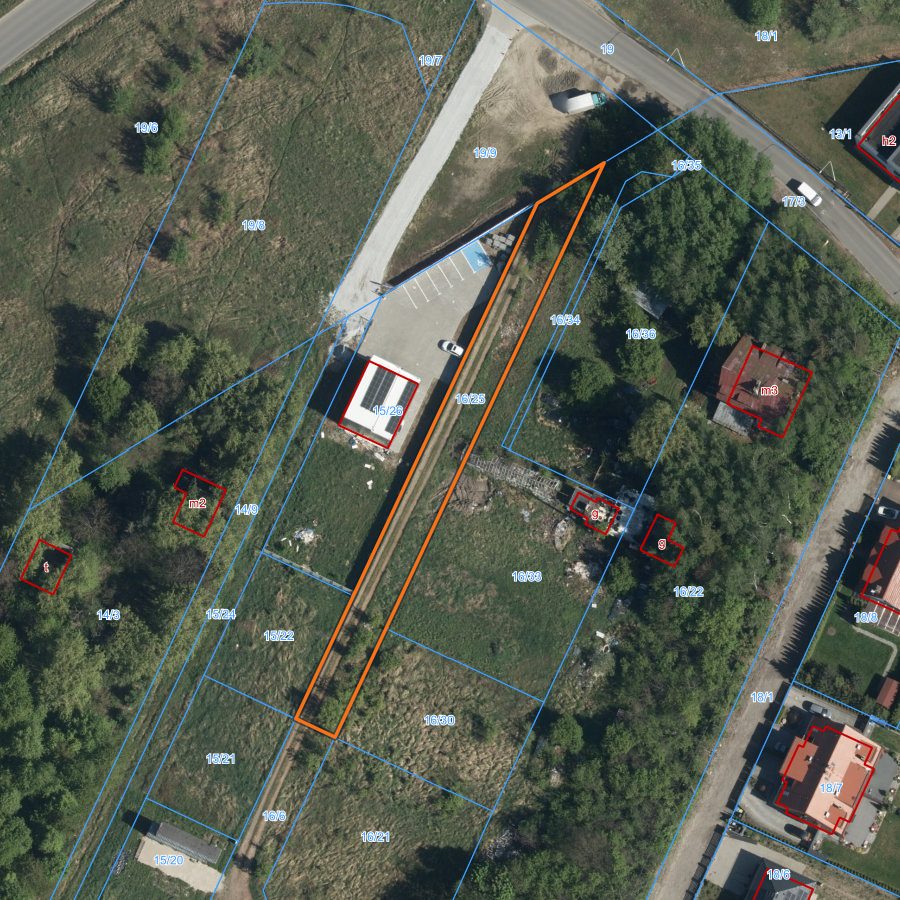 Działka 16/25, obręb Widawa — zdjęcie lotnicze